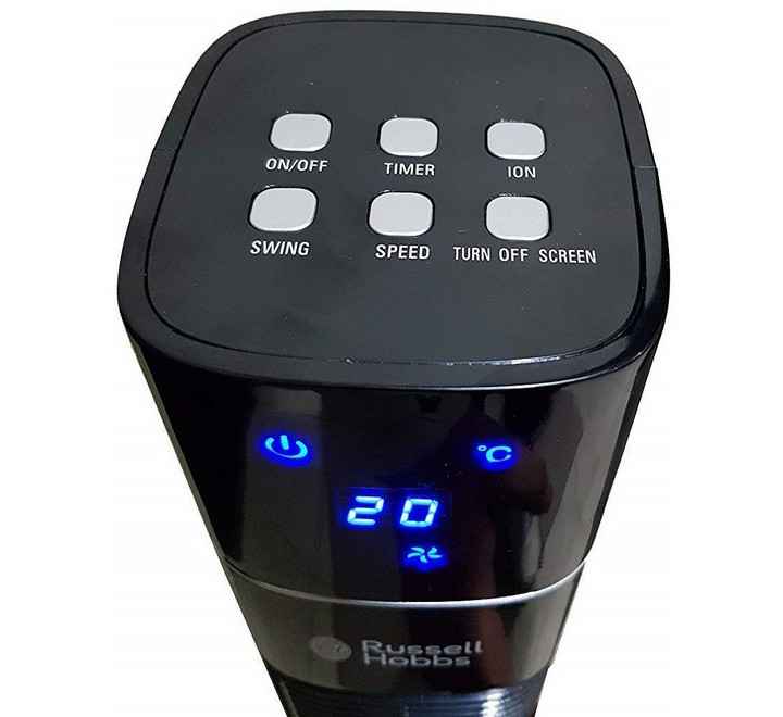 Russell Hobbs RTF 4800 Tower Fan with Remote 48 Inch (Black) (RTF4800 BLACK)